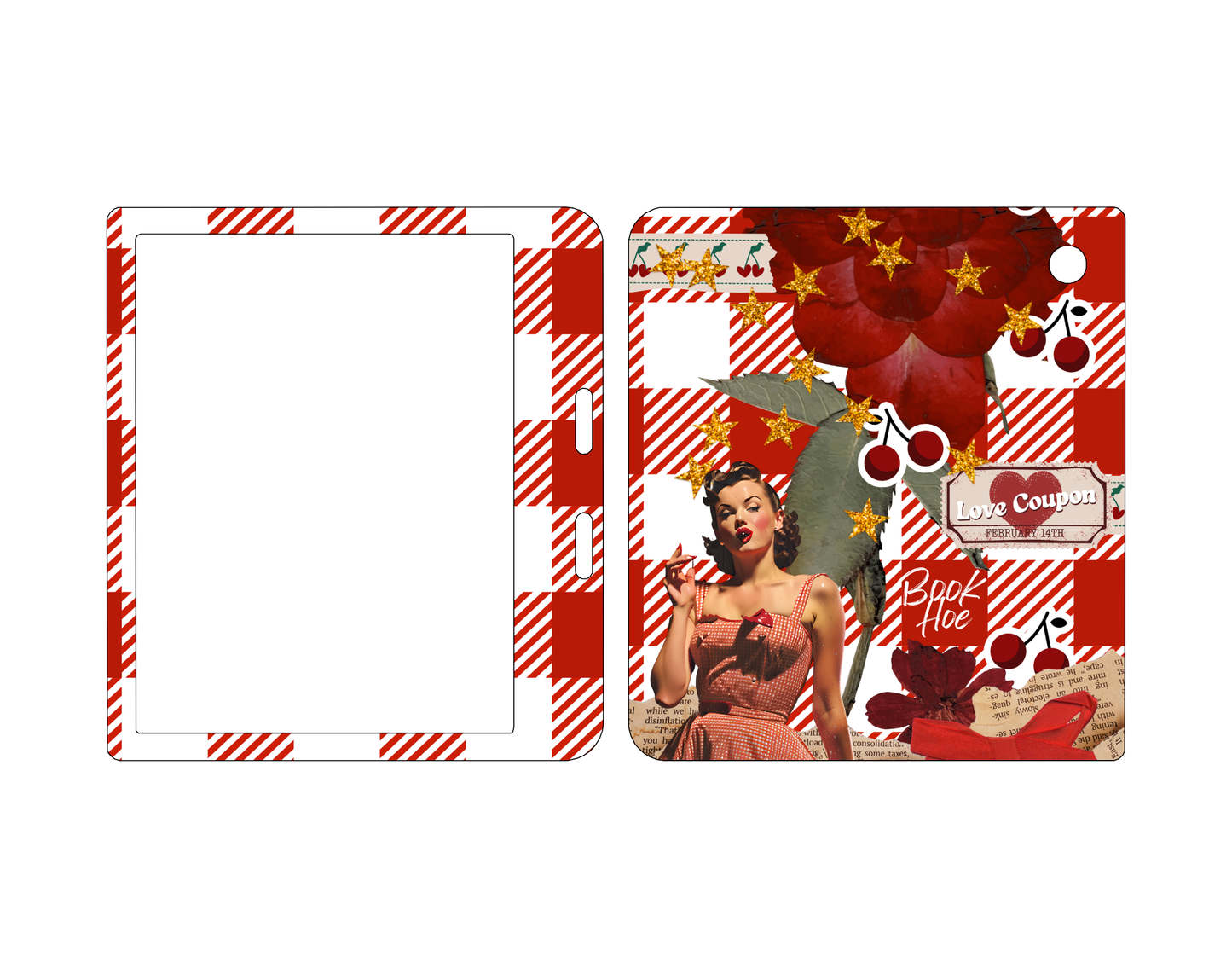 Cherry Red Checkered Kobo Libra Skin & Inserts – Pinup Design